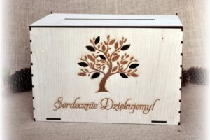 NOWE drewniane pudełko na koperty ŚLUBNE